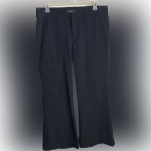 Vintage 90s LEI red pin stripe wide leg black dress pants cargo pockets sz J 17